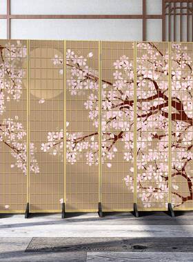 日仿格子墙客式卧室现代简约尚折屏折叠双面办75407公主播背景厅