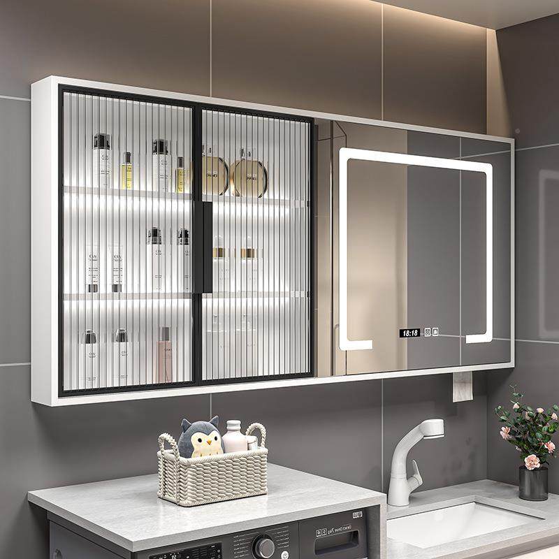 实木浴室智无品牌/能镜柜单独物挂墙式卫生间妆纳镜子镜收箱置架