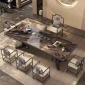GYA奢石岩板台PFH桌代轻奢办公室茶台大板桌感现家用泡茶桌椅组茶