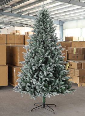 圣诞节树饰加密圣诞少饰雪豪华白色植绒大型仿真雪LLM树装布置装