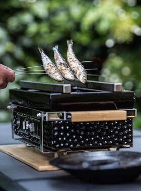 大蛋日式方形陶瓷烧烤炉户外铁47610韩式炉bb烤炉q炭火烟熏炉木炭