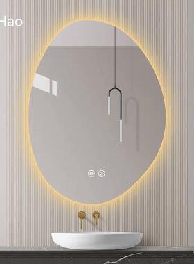 无框间智能浴室镜不规则梳妆发镜光摸61411卫生间异形挂镜触屏洗