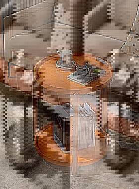 奢可移动茶几轻现代家用形双层酒滑轮边F5M67TH8几角几民宿圆店沙