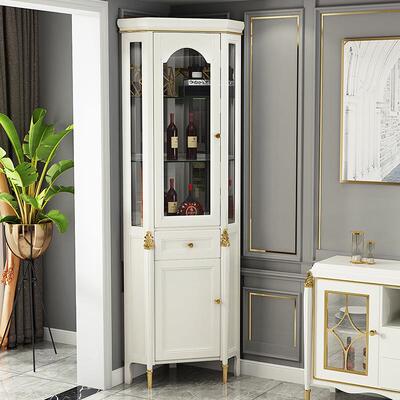 角柜墙角柜实三角角形轻奢酒柜靠墙客厅拐ZG-61296角木转柜柜三角