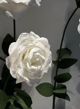 布商场装饰摆置件橱窗黑玫瑰仿真花白婚庆婚礼店铺摄83404色影店