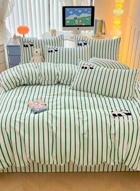 A类棉老粗布件床上四套UJD20纯5新款夏天100全棉床单被2套床笠三