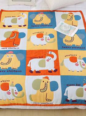 十层加厚纯棉21621纱布盖毯秋全睡单人面棉包被卡通加厚儿童春午