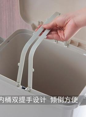 湿两用垃32997圾桶家用干客厅按压式卫生间纸收篓分大号带类盖纳