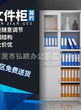门文件柜铁档皮柜锁办公二室钢制52026储物柜资料柜案柜带双铁门
