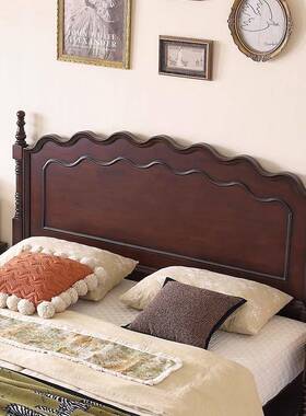 美式-实木床黑色床.18M双床人大现代简约复古法式床轻奢主卧婚床