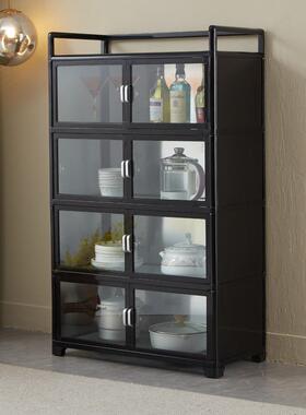 厨房物柜碗柜家用储置柜橱柜餐边柜收纳柜茶水柜餐边物简易柜铝合