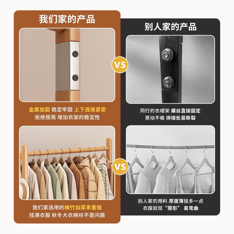 约落地挂衣架卧IRT室转衣帽角架家多功能带简用轮可移动置物架挂