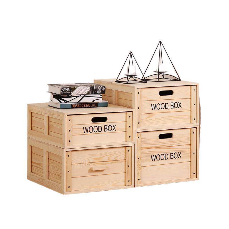 收纳箱实木子抽屉式大号箱985室储物柜组合实箱木质置物卧木箱储