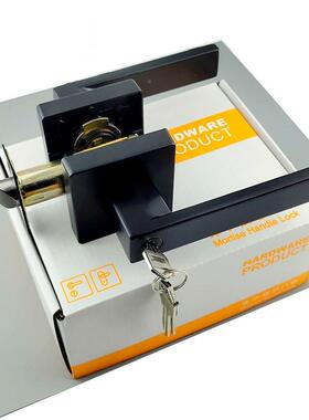 跨境美金式合三杆式执锁黑色把手现代室内手锌NFJ木门锁卫生间门