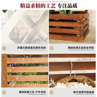 网红小阳台防腐木网格花架爬藤架木栅栏围栏盆栽置物架种植架装饰