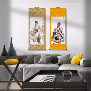 药王孙思邈名医画像书房玄关挂画客厅装饰字画走廊沙发背景墙丝绸