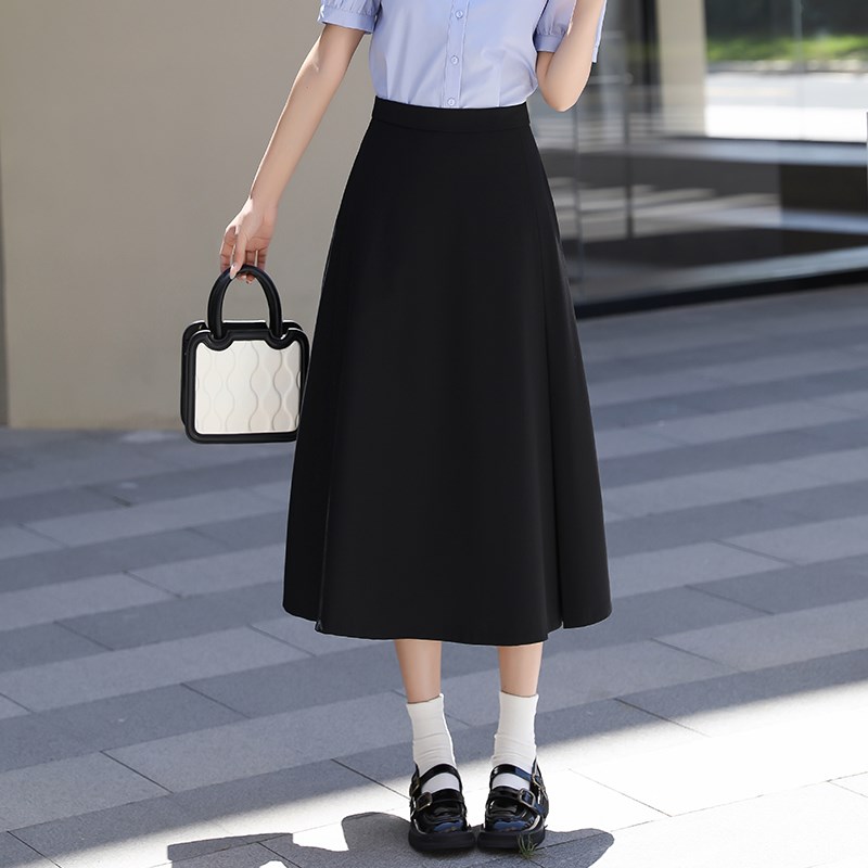 西装半身裙女夏季新款2024高腰垂感显瘦职业a字中长裙工作大摆裙