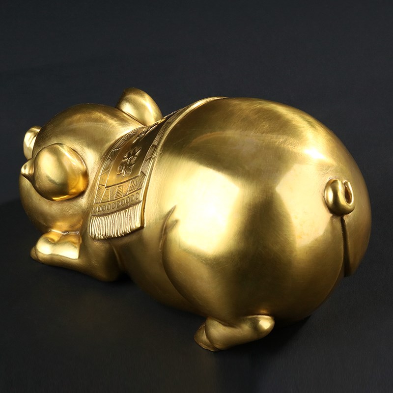 大仕缘铜工艺品福猪摆件生日生肖礼品招财猪家居储钱罐金猪