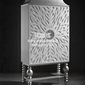 雕花样板间展示柜酒柜奢华装 美式 饰柜定做 新古典实木衣柜欧式 法式