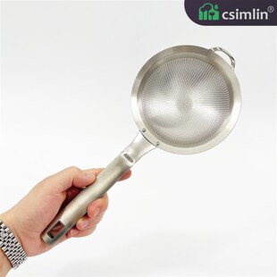 厨森林304钢漏勺细网漏打沫勺过滤豆浆汁火锅勺细目过滤网筛沥水