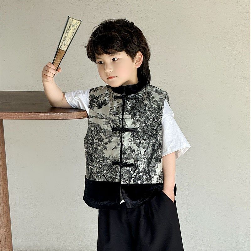 中国风汉服男童套装2024新款夏儿童唐装小男孩新中式国潮提花礼服,童装/婴儿装/亲子装,汉服,淘宝优惠券,粉丝福利购,淘宝优惠卷