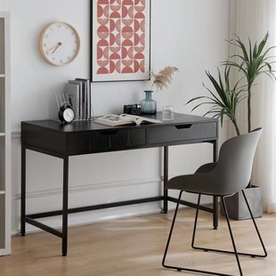 书房书桌带抽屉电脑桌带理线盒北欧简约化妆桌初高中学习桌可定制