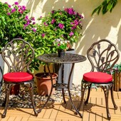 露台庭院铁艺椅小茶几组合室外花园 户外三件套 铸铝阳台桌椅 欧式