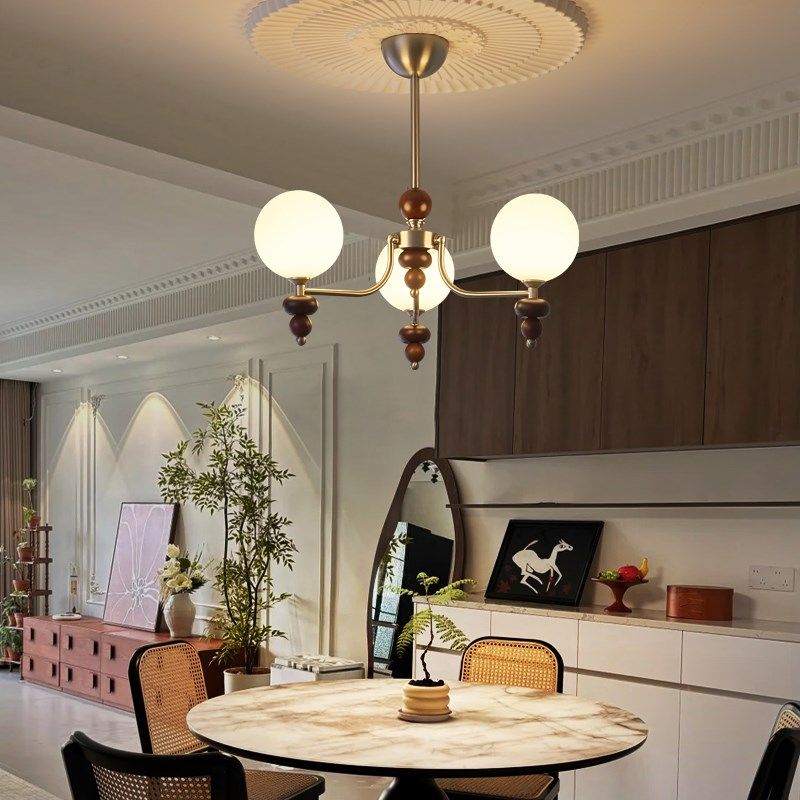 欧登中古风魔豆实木吊灯客厅灯法式复古卧室主灯美式大厅餐厅灯具,家装灯饰光源,客厅吊灯,淘宝优惠券,粉丝福利购,淘宝优惠卷