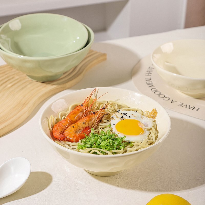 釉下彩吃面碗家用陶瓷面条汤碗2024新款泡面碗个人专用大碗斗笠碗
