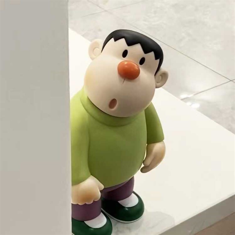 胖虎歪头摆件可爱卡通公仔手办潮玩客厅桌面家居装饰品玩偶小礼物