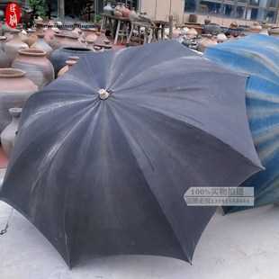 怀旧老物件老油伞老油布伞老雨伞民国旧货老伞木柄伞影视道具收藏