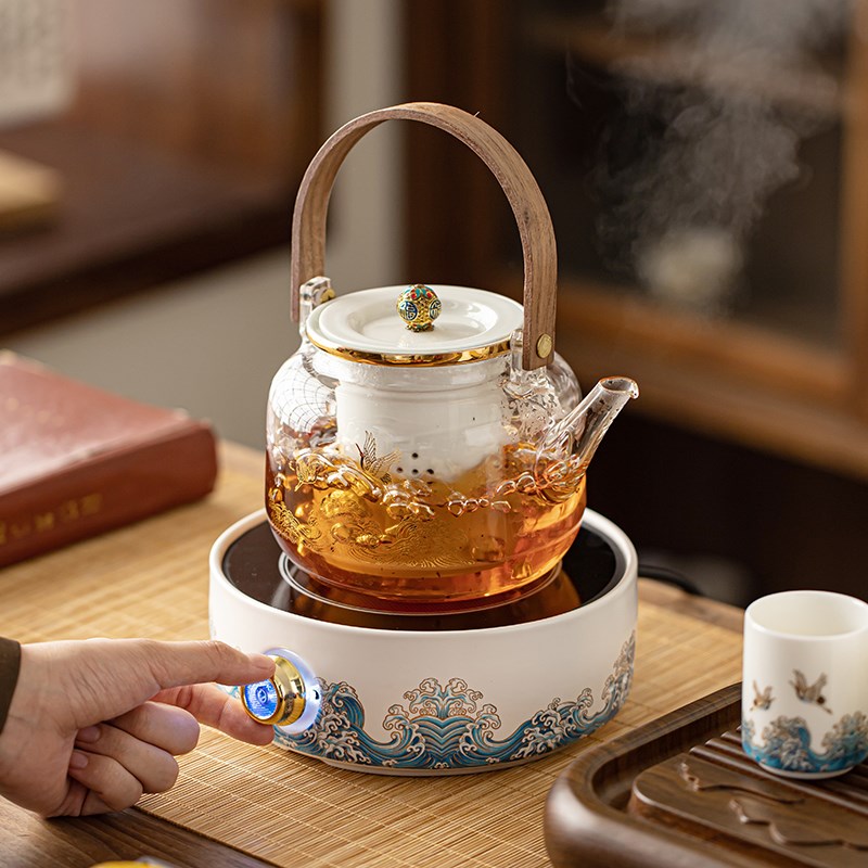 电陶炉煮茶器煮茶壶蒸煮两用沏茶烧水大容量围炉煮茶送礼盒套装