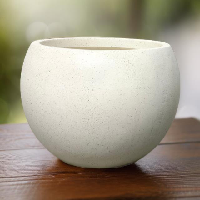 高端轻奢北欧风镁泥盆客厅落地简约大气百搭ins圆形大号花盆