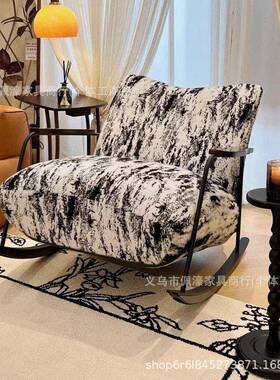 中古风摇摇椅躺椅单成休闲阳台懒人人椅厅设计894师人沙发复古摇