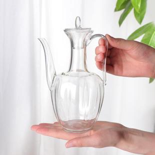 家手工玻璃手执壶高斗茶汤透明复温古仿耐宋执壶宋执壶贵厂妃泡茶