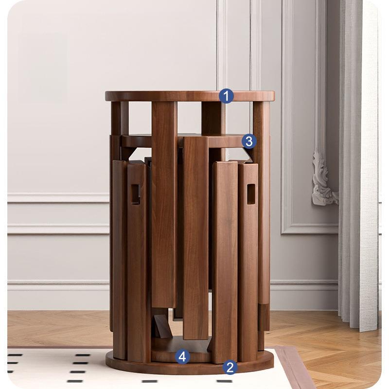 可叠放凳现吃饭登子餐桌凳木新式实763木圆凳原子茶几中家代用