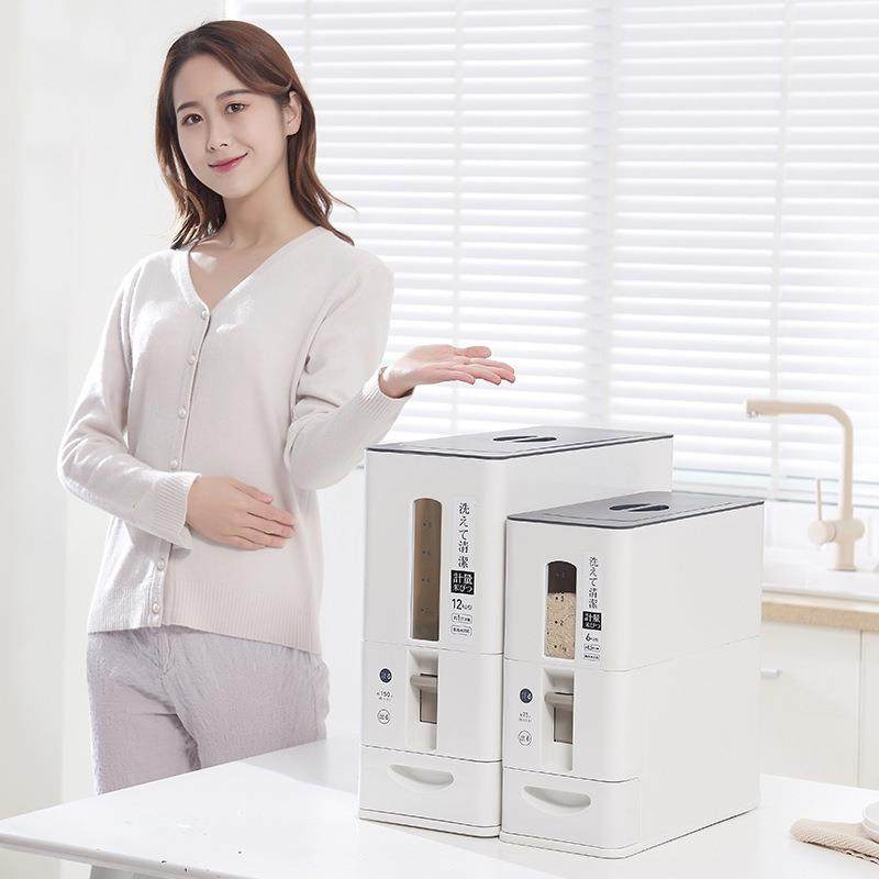 日12公斤大计定量米桶厨EUL房6kg小号家用储米箱号式塑料量米缸