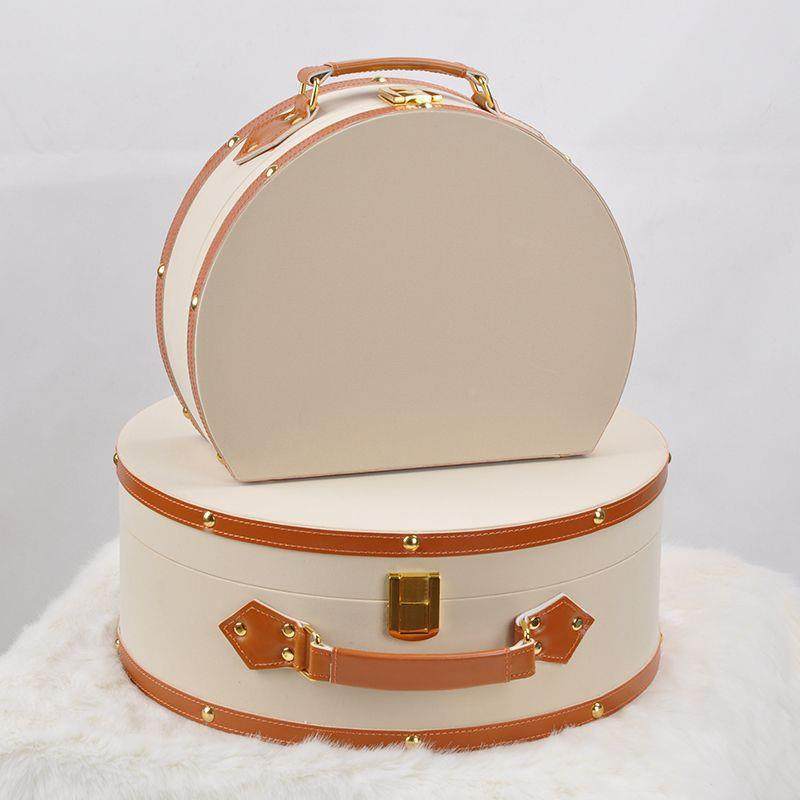 橙色半圆366质手提箱展收纳盒皮样板间衣帽间纳收箱整理箱示台手,收纳整理,收纳箱,淘宝优惠券,粉丝福利购,淘宝优惠卷