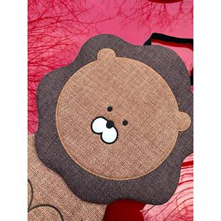 汽车座垫四季834亚麻星愿车垫棉麻透缤果鸥可座椅垫气女爱海卡通