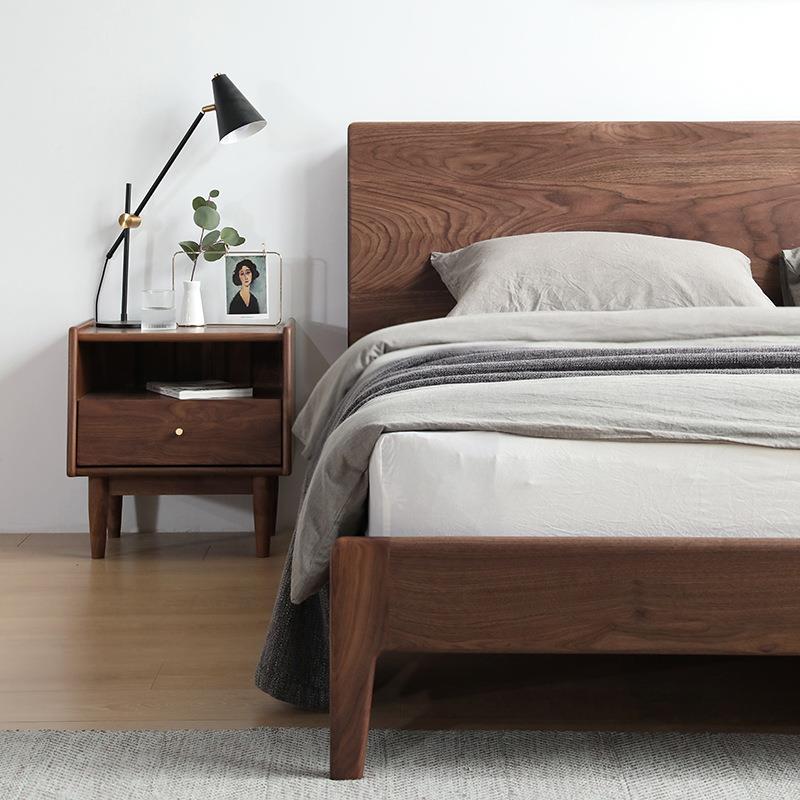 北美黑床胡UNS桃木全简双人床樱桃木橡木约室现代卧家具
