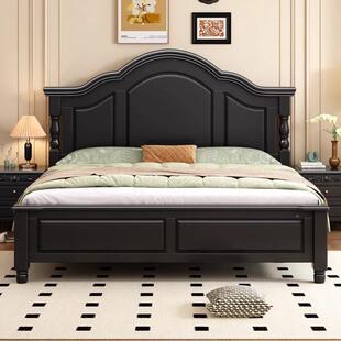 新款家静音美式复古实木床1.YG-618#5代简约小户型主卧大床现1.8