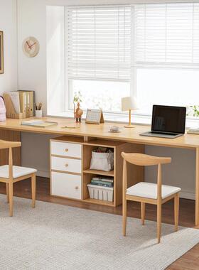 长条双人桌家用角电脑桌式办公桌不可升降转TVU学生学习桌房台带