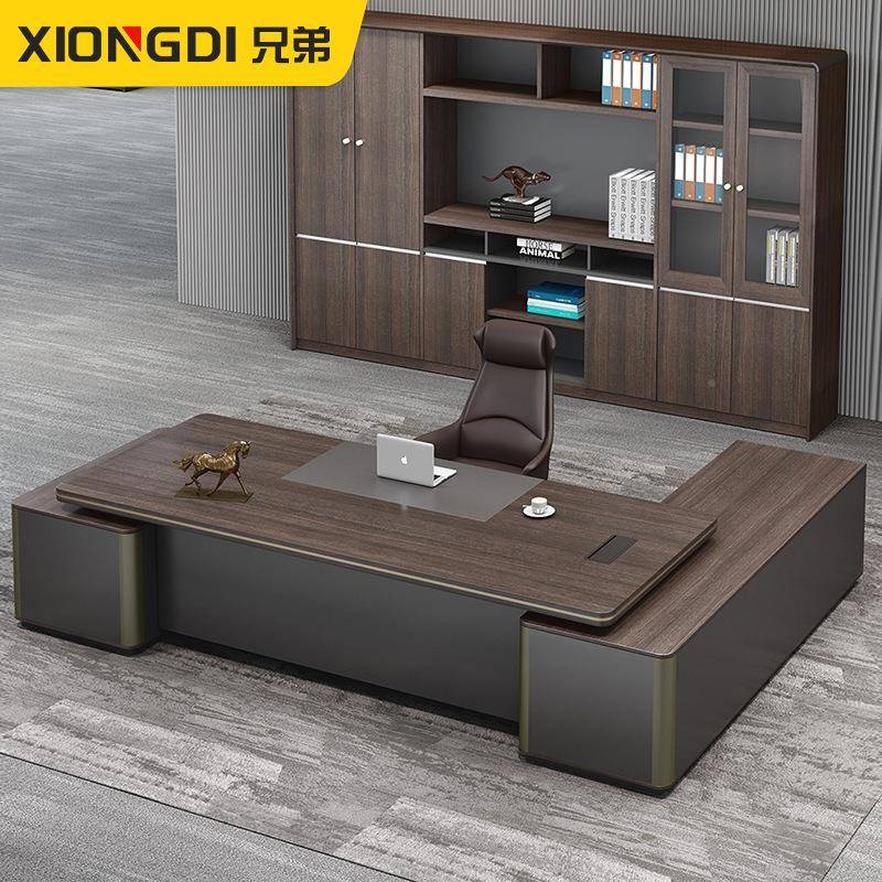 圆桌弧老板办LBT-LBZ-公桌简约现代经椅理主组管总裁桌合办公室家