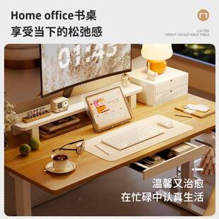 乐歌E5 风实HD公智能电动升降桌居家办桌木电脑桌学习桌奶油904书