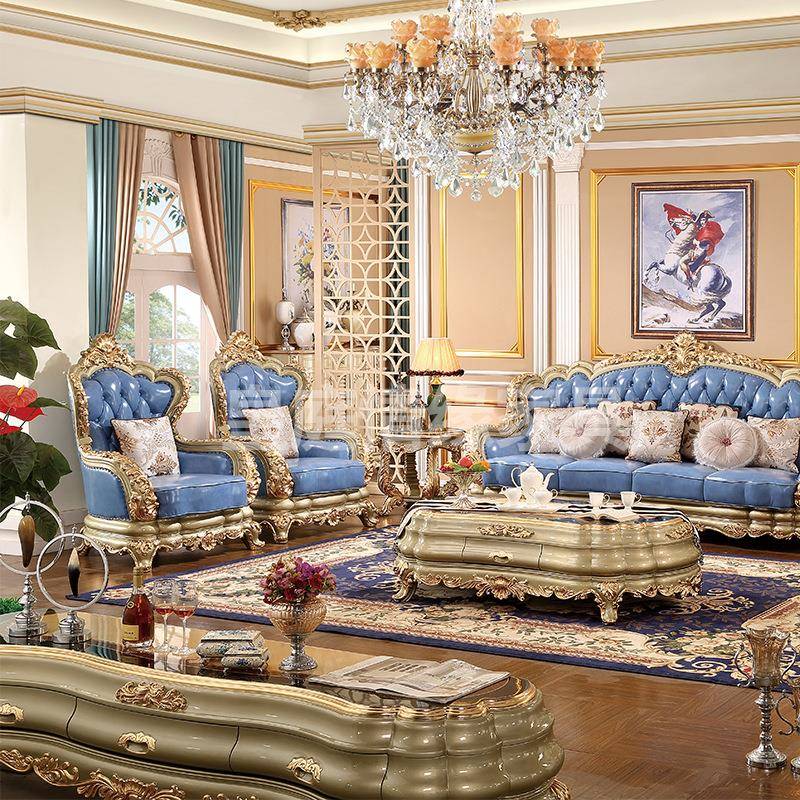 欧式轻奢简美雕刻家具大小厅别客墅全木沙发组合豪华整装DSU沙实