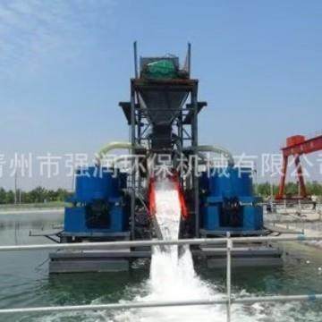 挖式斗淘金采船河道沙金强润-2洗金挖设备黑龙江鼓动溜槽链斗采金
