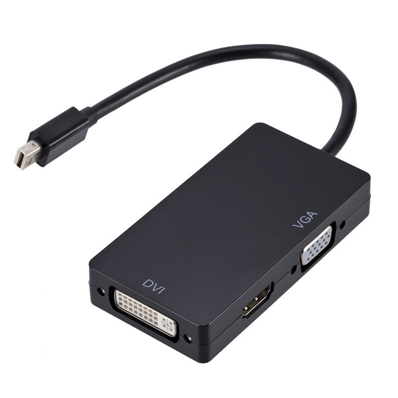 mini dp转hdmi vga dvi转换器三合一雷电dp转接头迷你DP转VGA线