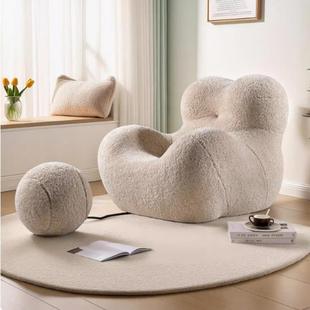 妈妈 布542人奢艺沙发椅卧室轻单计休闲沙发客厅懒人 怀抱设师款