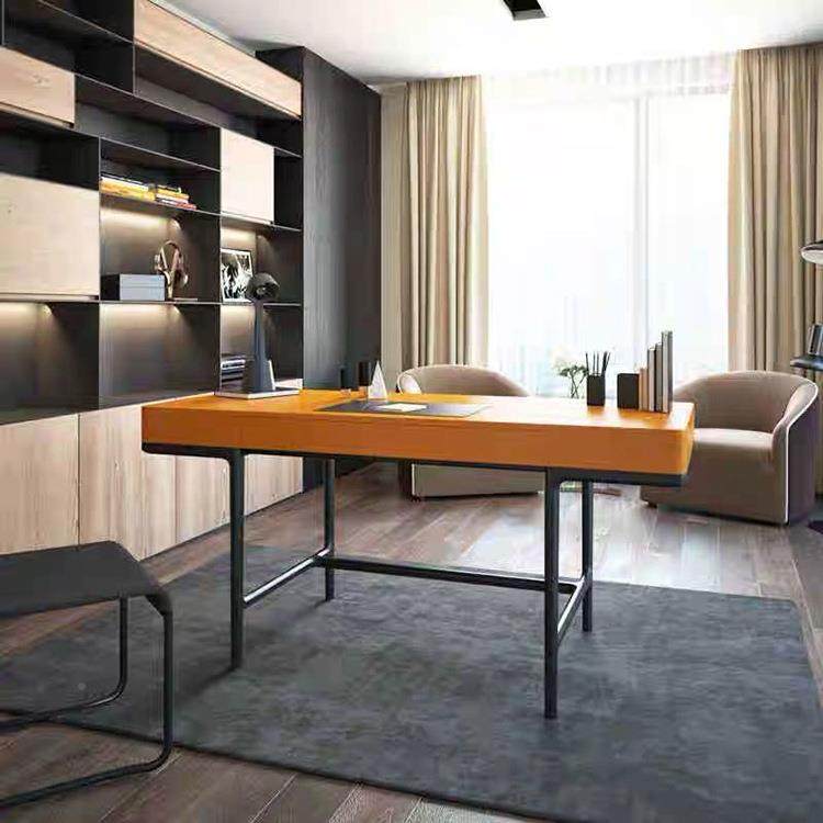 简巨一意设计师风格现代约式橙色书桌电脑SD1601-1台式桌写字梳台