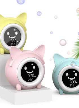 卡童通子咪猫闹钟儿趣味时钟表情变化儿童RZP电钟